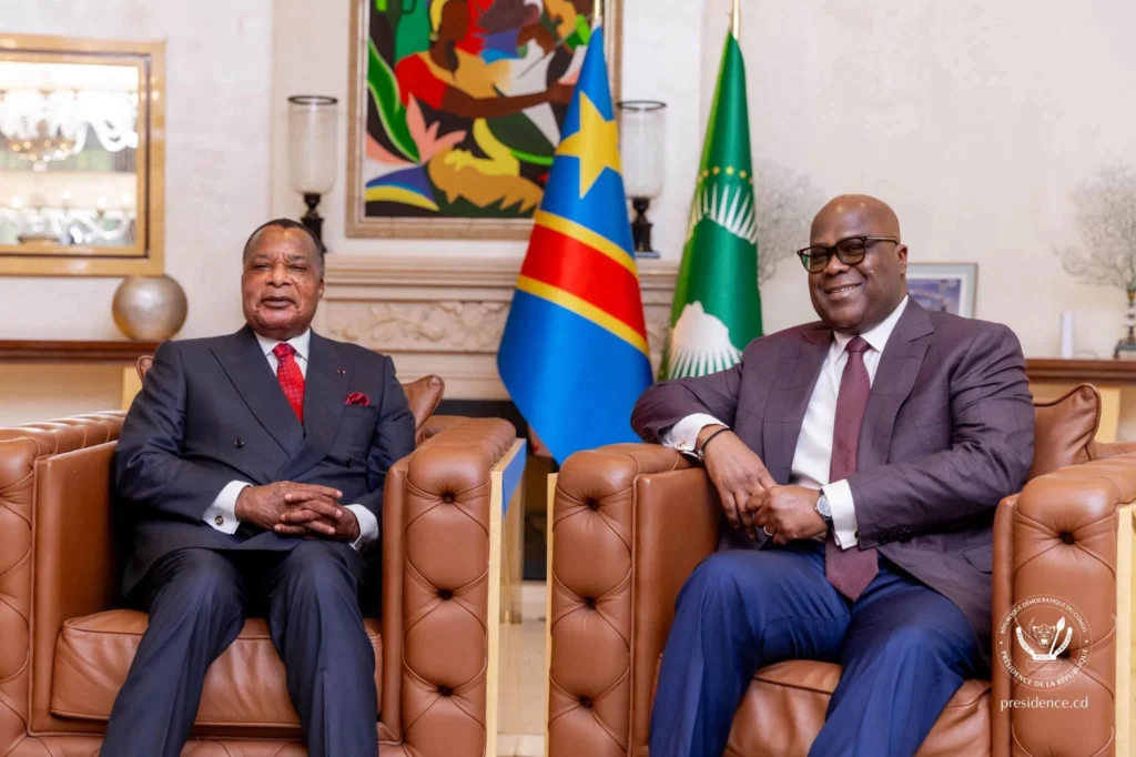 Félix Tshisekedi and Denis Sassou-Nguesso during the working visit to Brazzaville