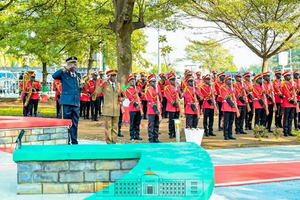 Burundi independence ceremony with military honors