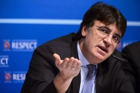 A UEFA official at a press conference