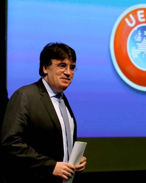 A UEFA official at a press conference